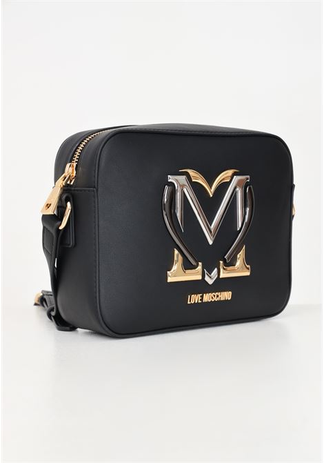 Borsa a tracolla nera da donna con logo LOVE MOSCHINO | JC4327PP0LKN0000